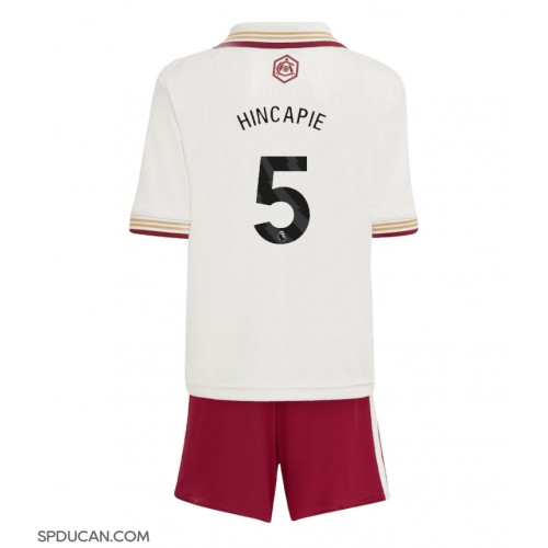 Dječji Nogometni Dres Arsenal Piero Hincapie #5 Rezervni 2025-26 Kratak Rukav (+ Kratke hlače)